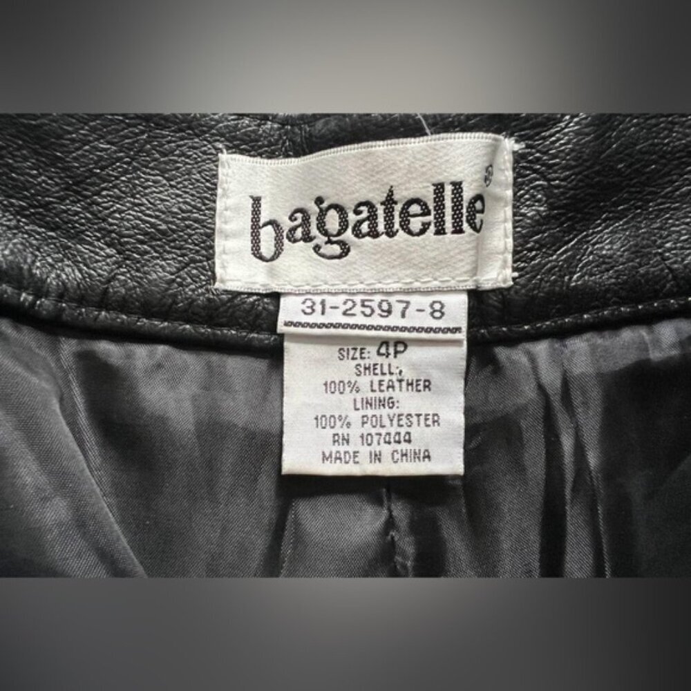 Bagatelle 100%‎ LEATHER Lined Black Straight Pants 31-2597-8 Size 4P - Picture 5 of 10